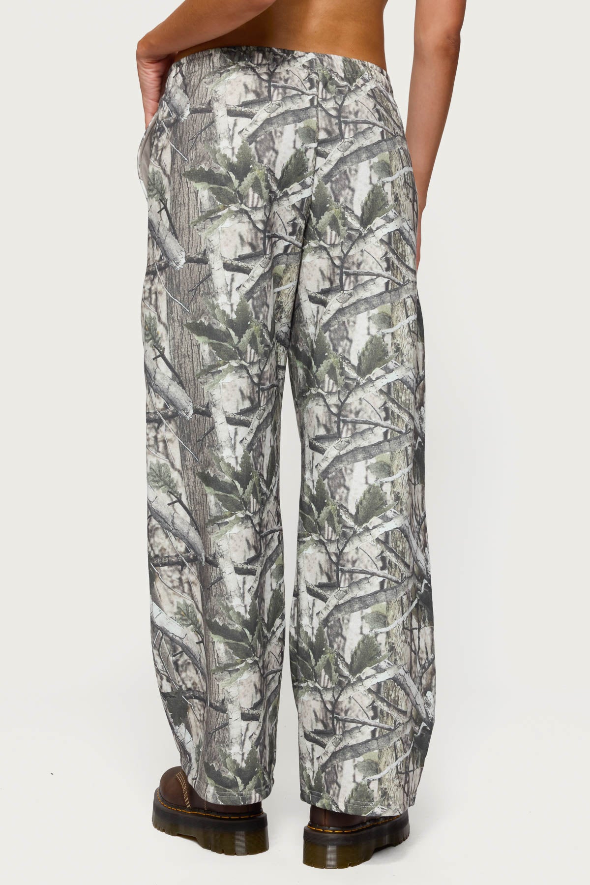 Camo Straight Leg Sweatpants - OLIVE