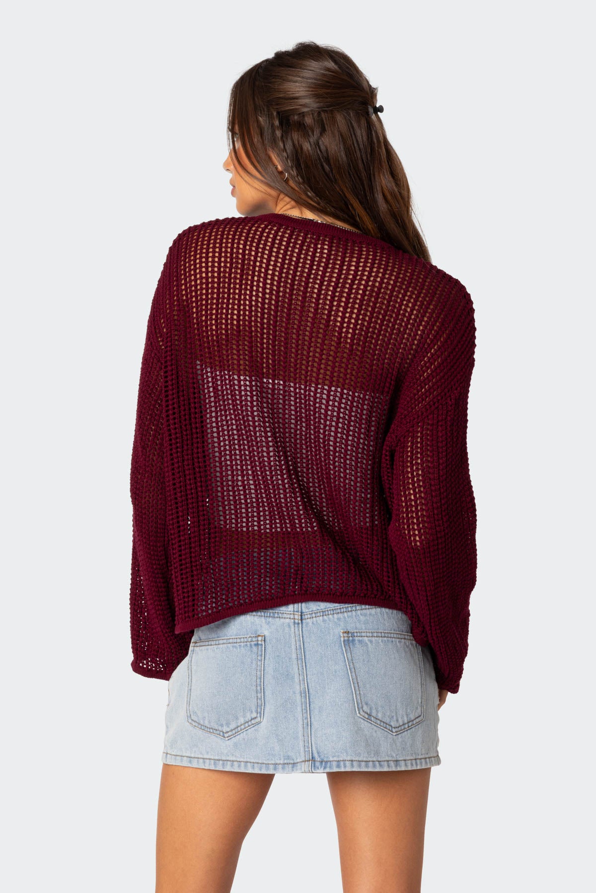 Seeing Stars Oversized Sweater - BURGUNDY