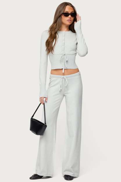 Embryn Knit Pants - LIGHT-GREY-MELANGE
