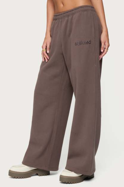 Be Edikted Sweatpants - BROWN