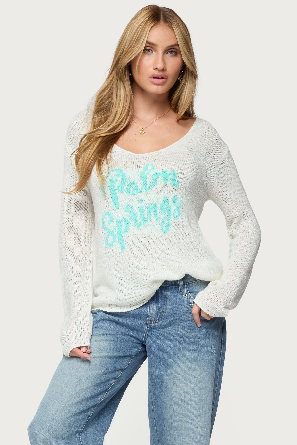 Palm Springs Light Knit Sweater - CREAM