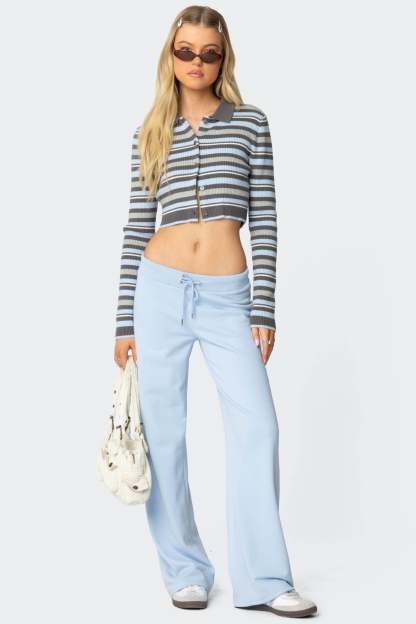 Giulia Stripey Ribbed Knit Top - MIX
