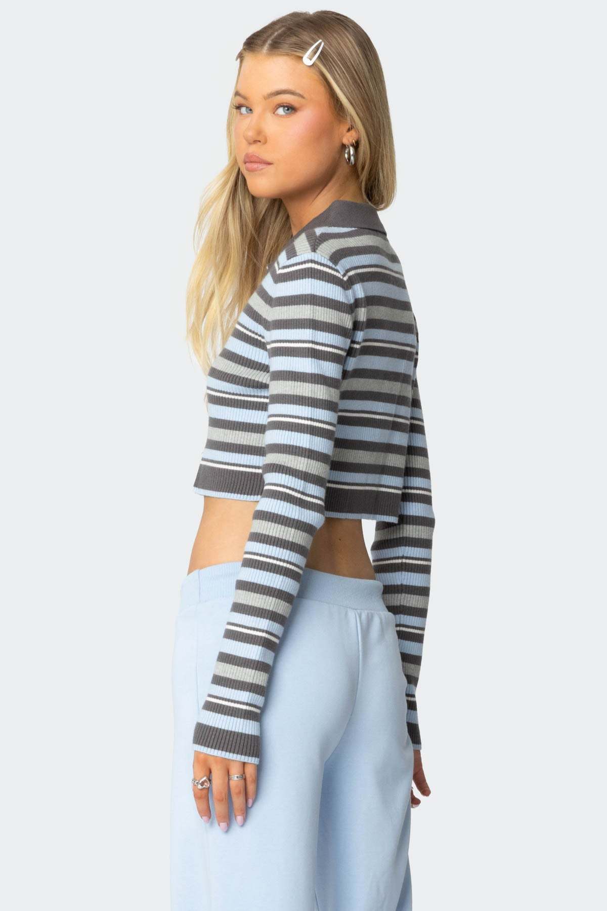 Giulia Stripey Ribbed Knit Top - MIX