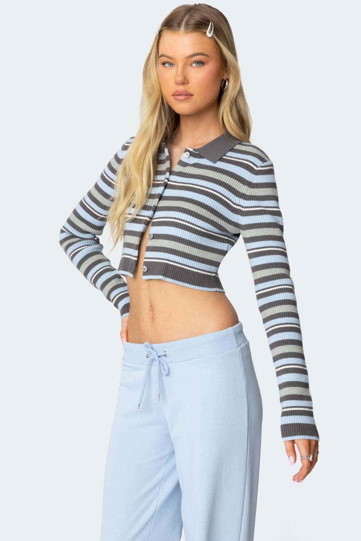 Giulia Stripey Ribbed Knit Top - MIX