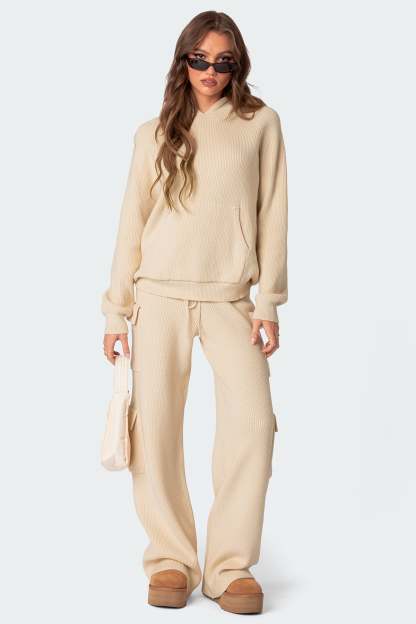 Wynter Knit Cargo Pants - CREAM