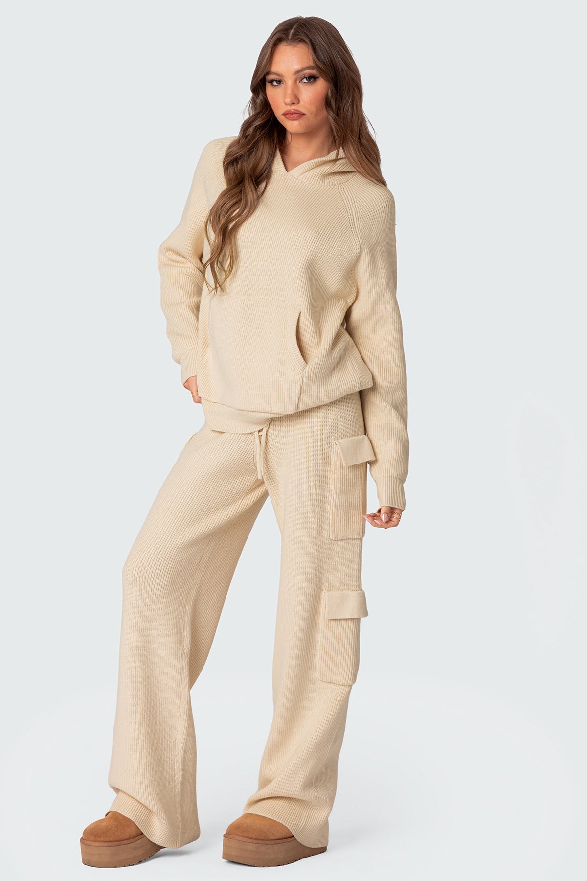Wynter Knit Cargo Pants - CREAM