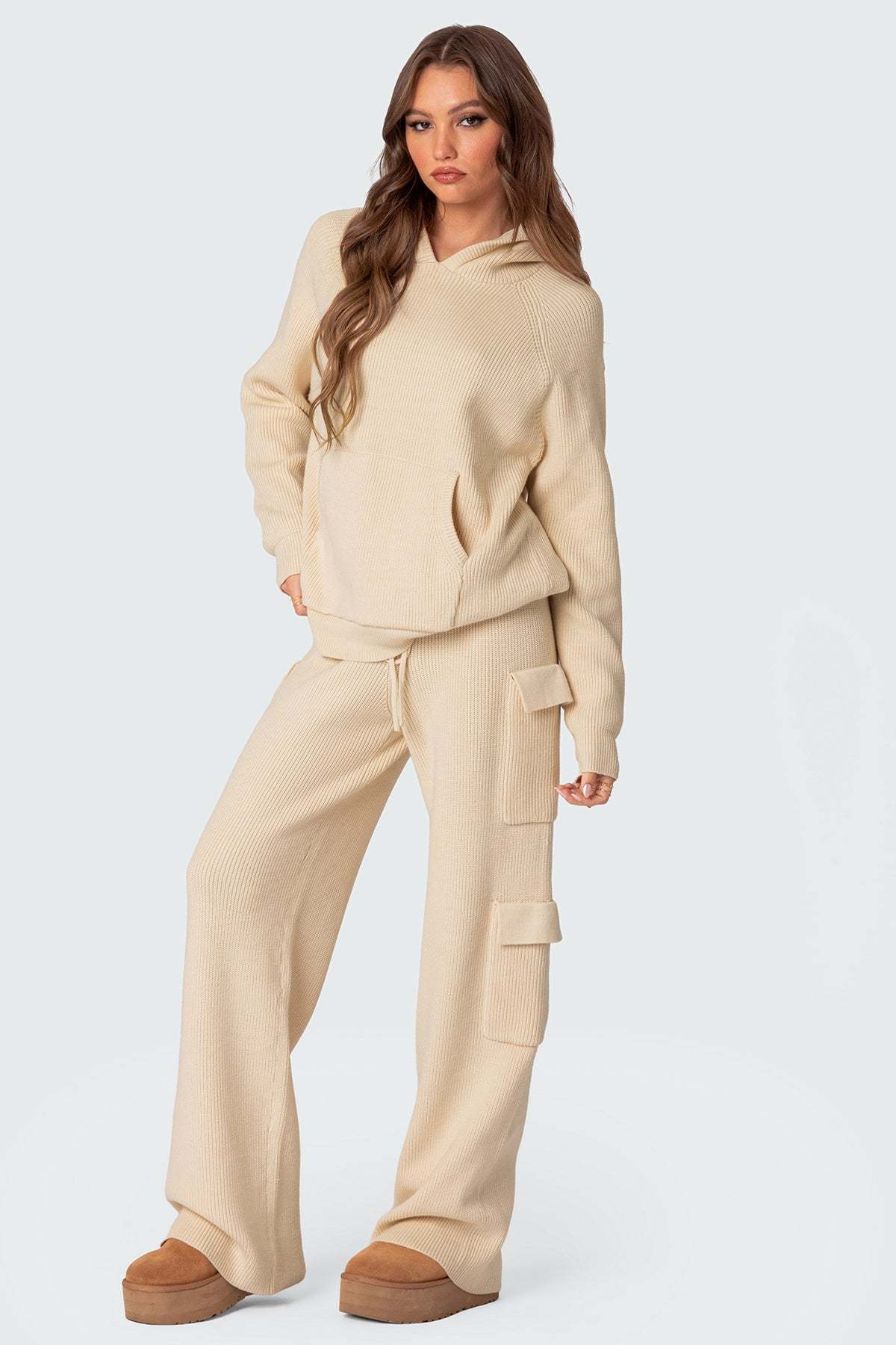 Wynter Knit Cargo Pants - CREAM