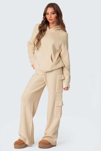 Wynter Knit Cargo Pants - CREAM