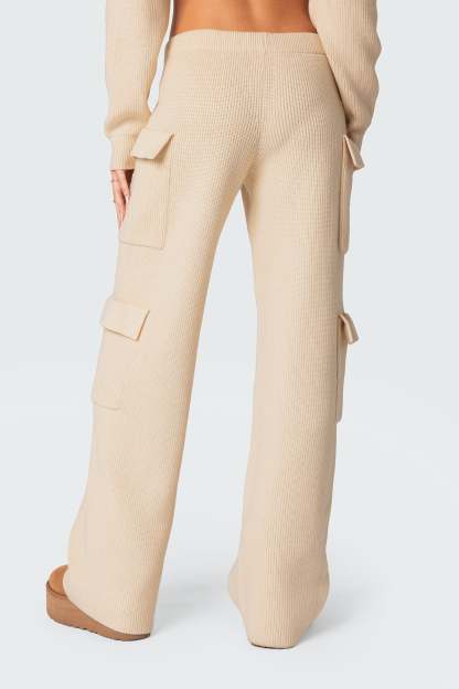 Wynter Knit Cargo Pants - CREAM