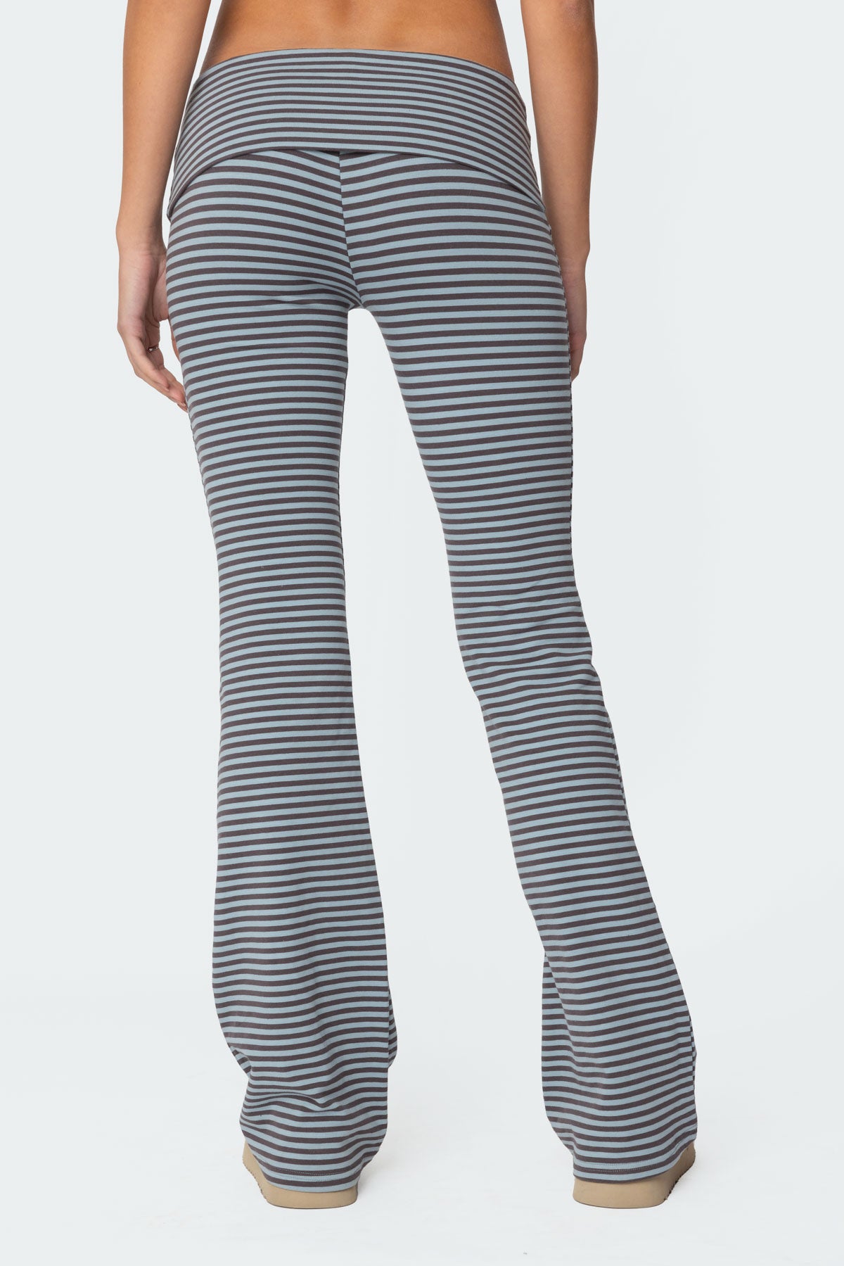 Kaeli Stripey Flared Leggings - GRAY