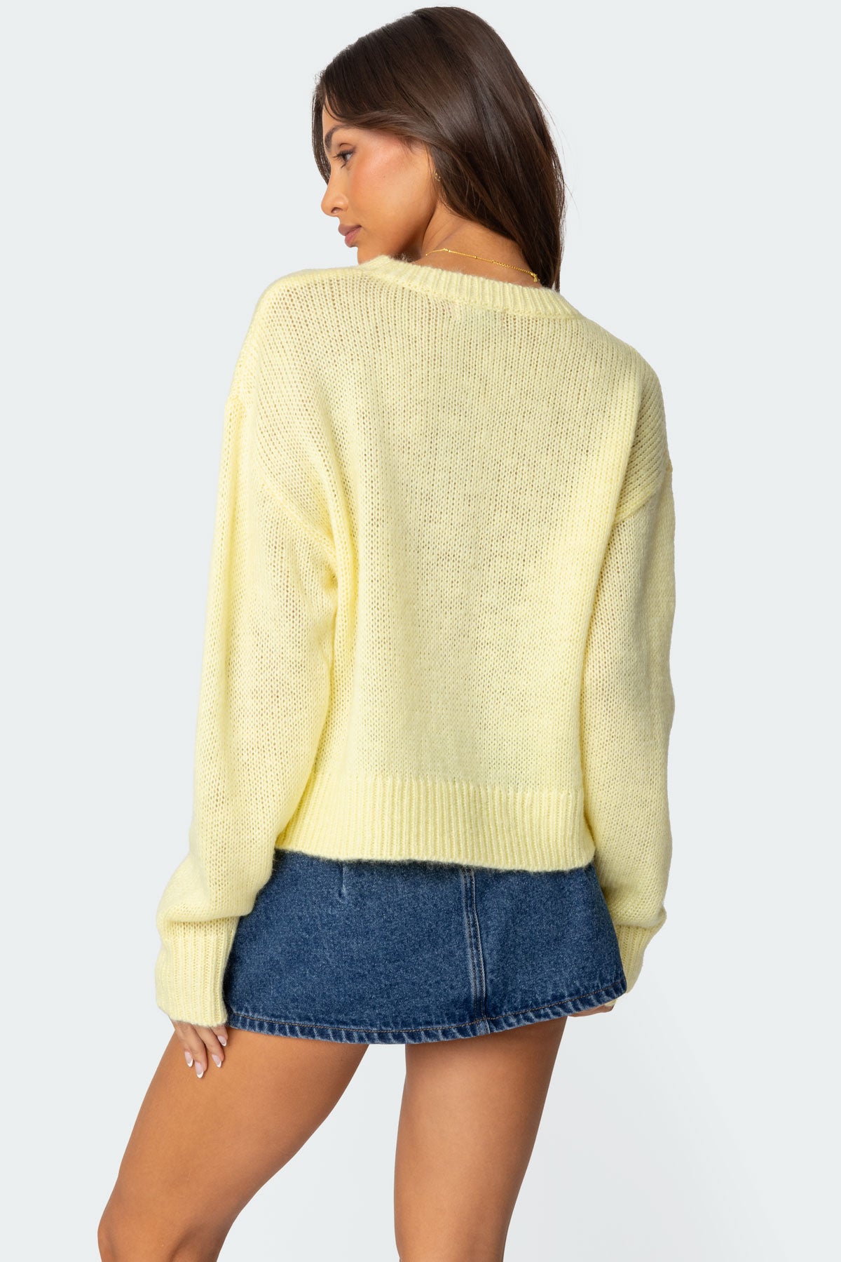 Kyrah Oversized Knit Sweater - YELLOW