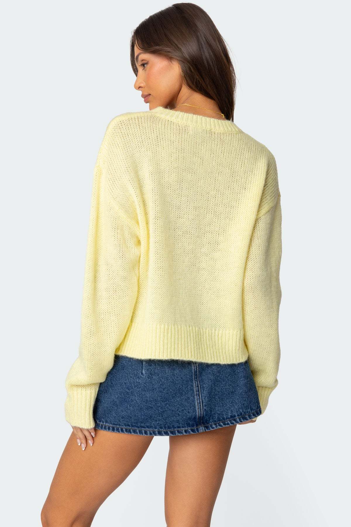 Kyrah Oversized Knit Sweater - YELLOW