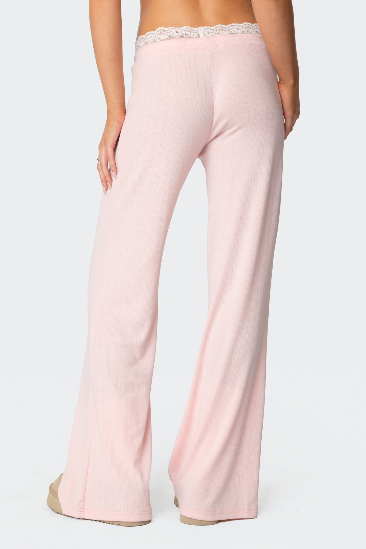 Peekaboo Lace Pants - PINK