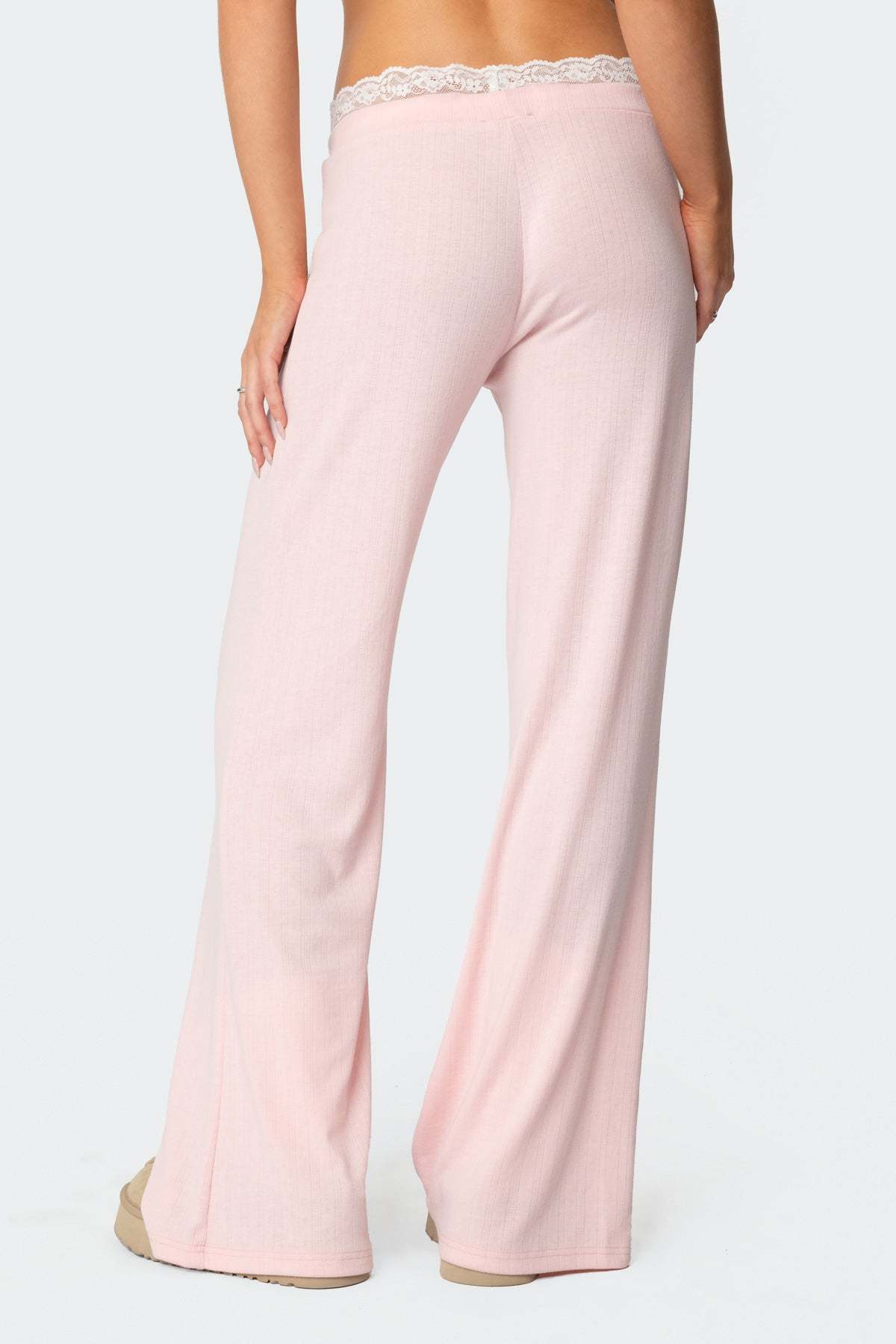 Peekaboo Lace Pants - PINK
