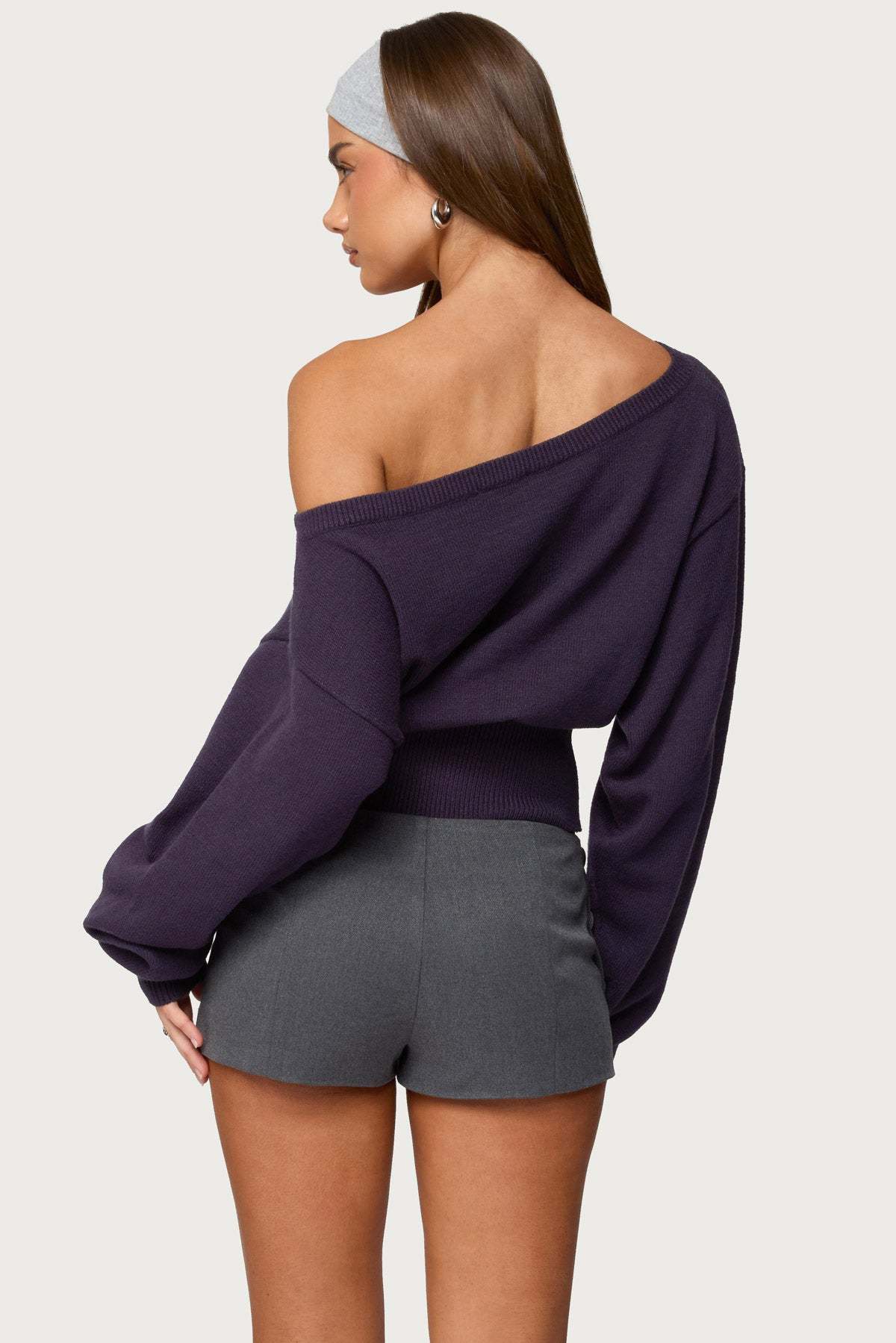 Ravenna Off Shoulder Sweater - PURPLE
