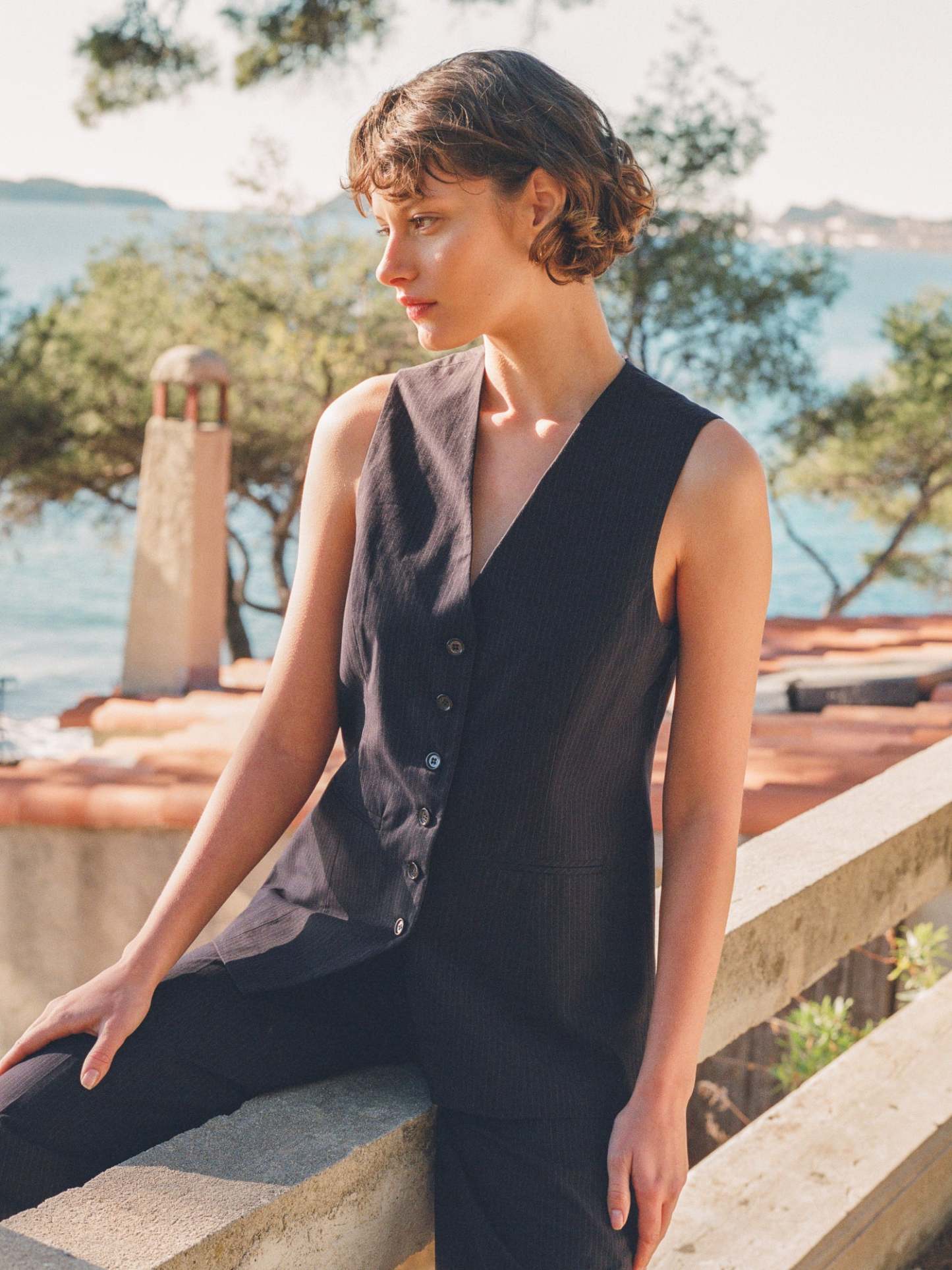 Gilet FABRICE - RAYURES NOIRES