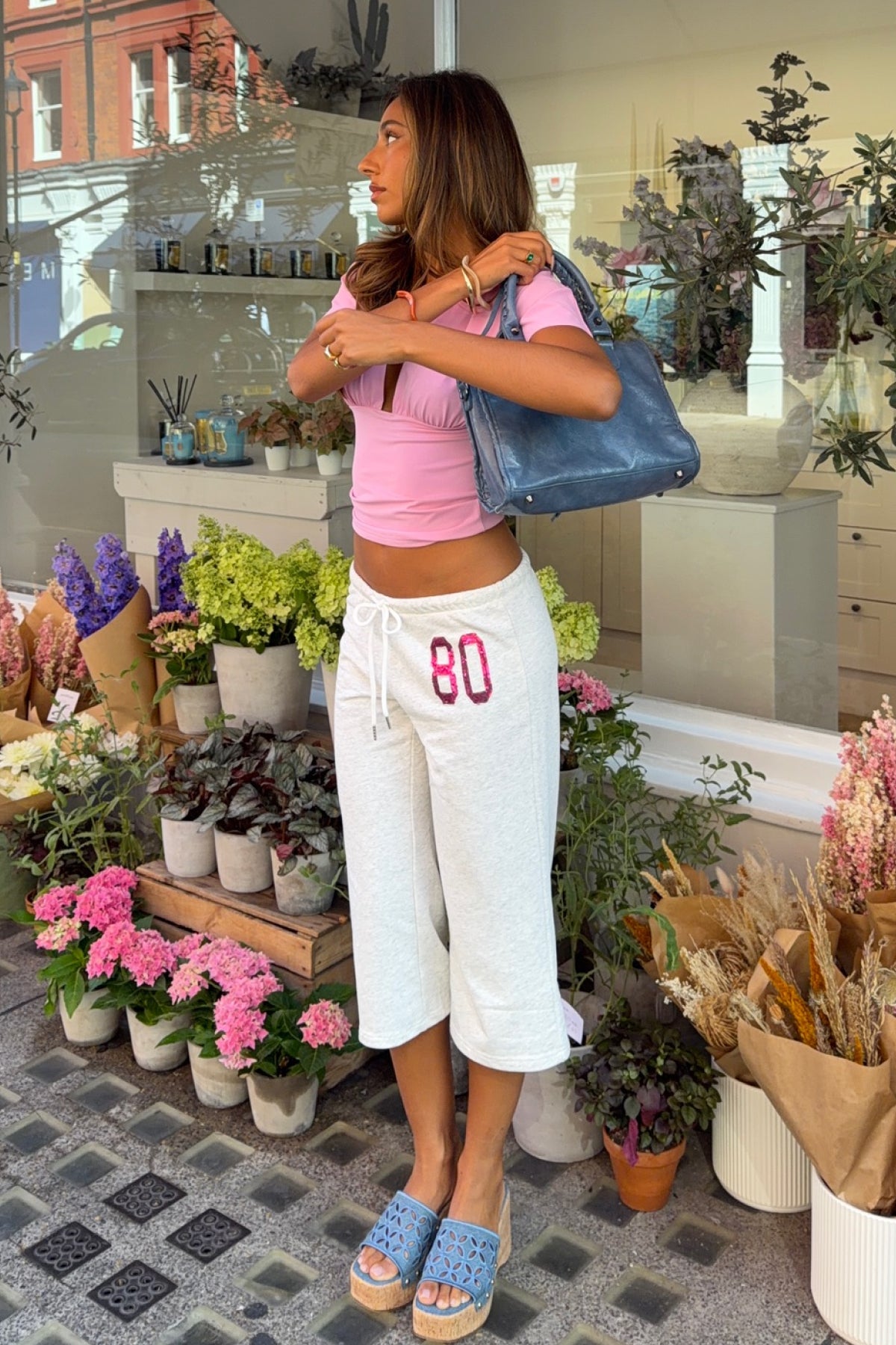 80 Sequin Capri Sweatpants - LIGHT-GRAY-MELANGE