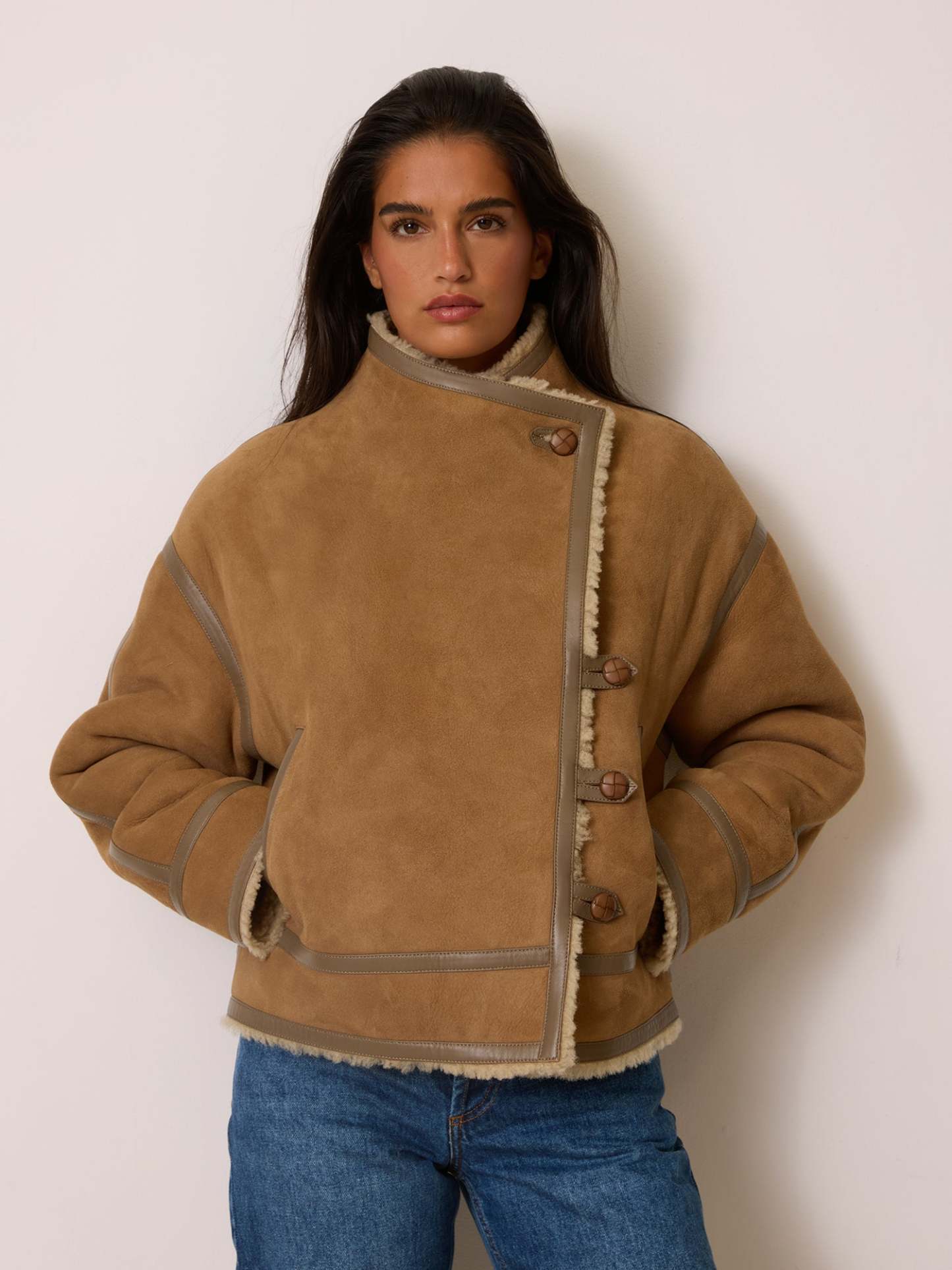 Manteau GEDEON - PEAULAINEE TAUPE