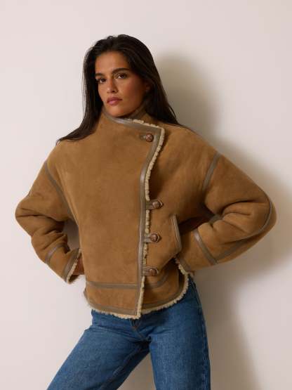 Manteau GEDEON - PEAULAINEE TAUPE