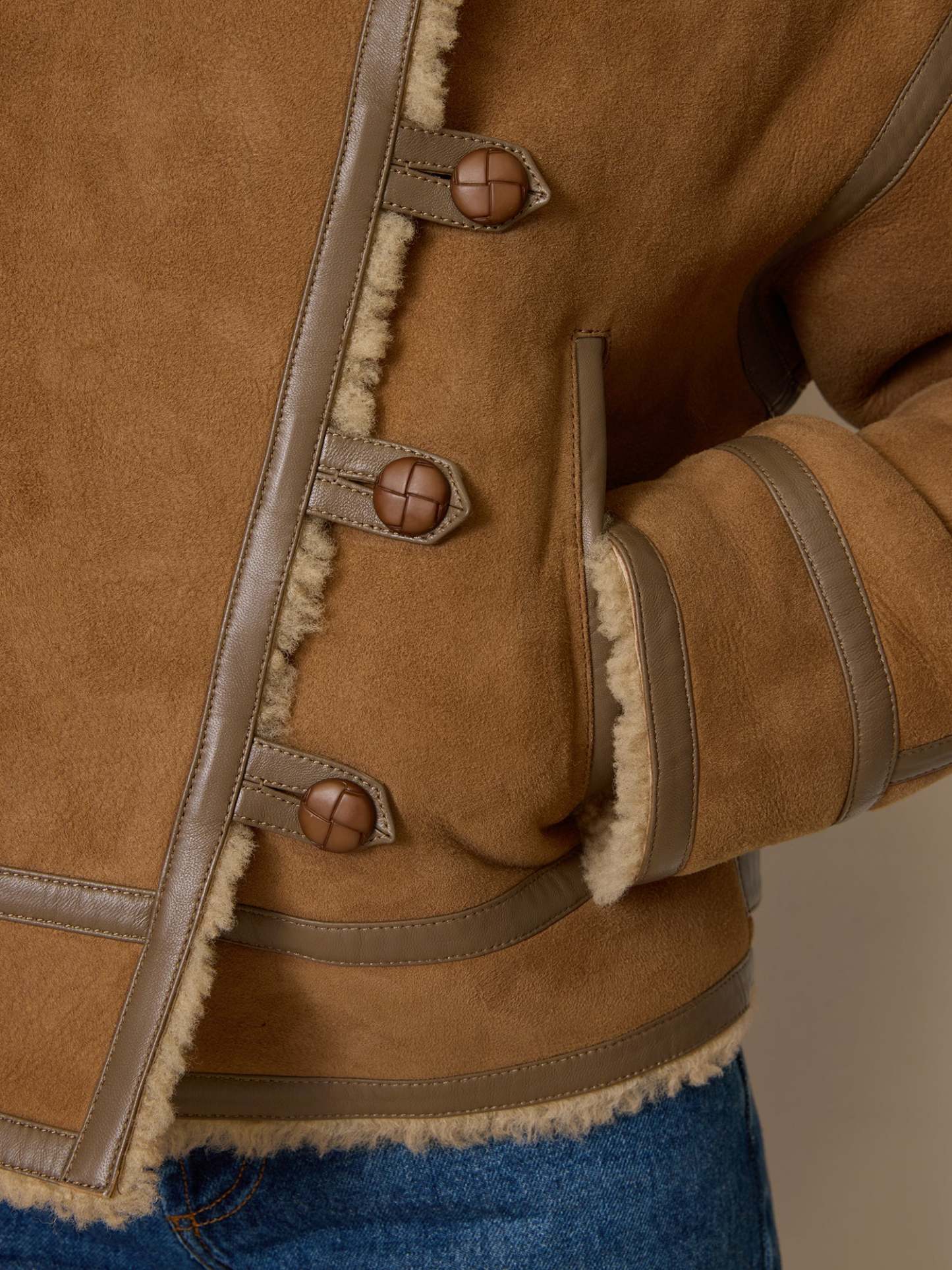 Manteau GEDEON - PEAULAINEE TAUPE