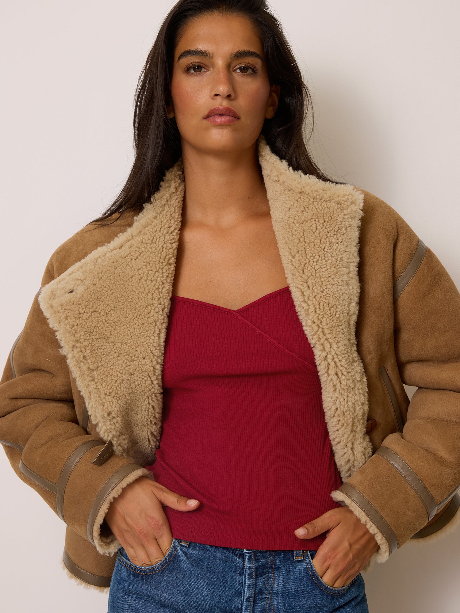 Manteau GEDEON - PEAULAINEE TAUPE