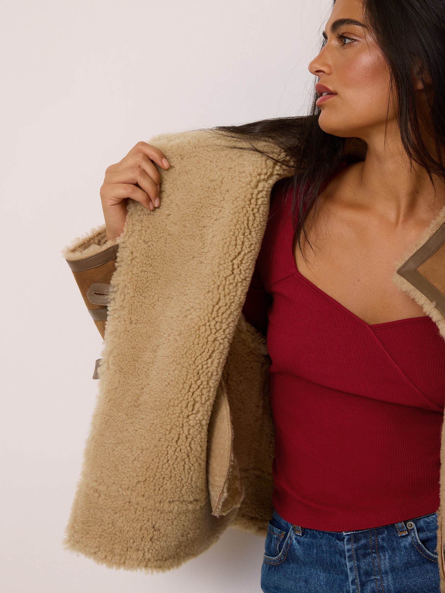 Manteau GEDEON - PEAULAINEE TAUPE