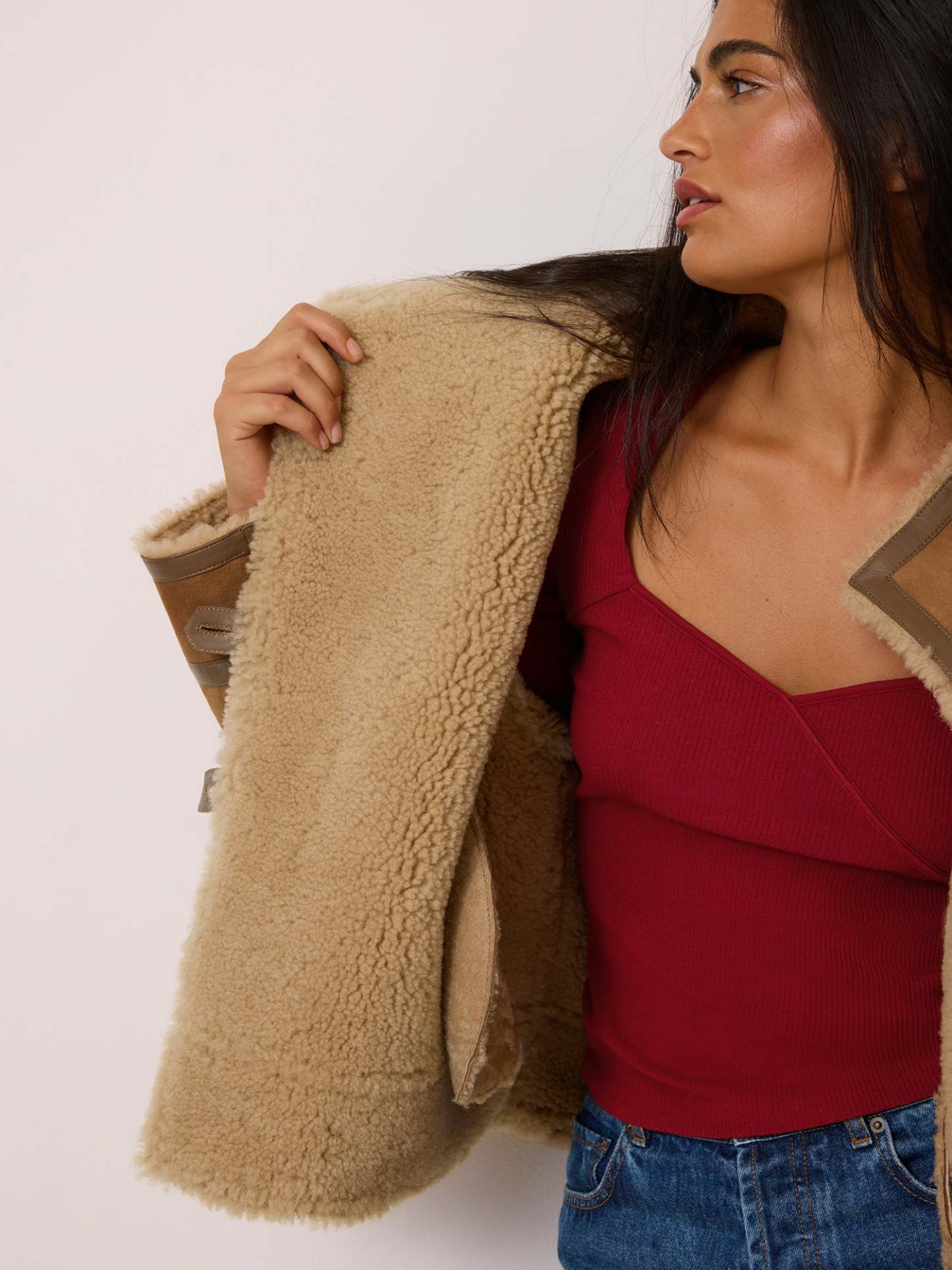Manteau GEDEON - PEAULAINEE TAUPE