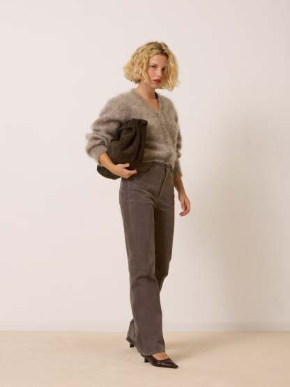 Pantalon GERMAIN - SUEDE TAUPE