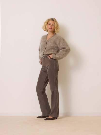 Pantalon GERMAIN - SUEDE TAUPE