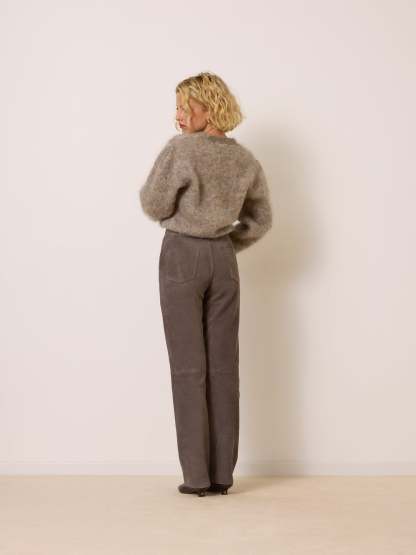 Pantalon GERMAIN - SUEDE TAUPE