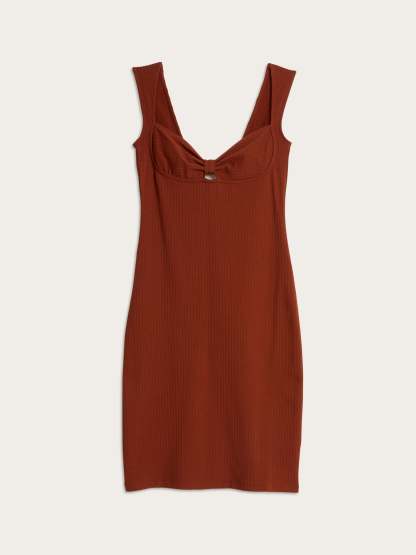 Robe GINA - STRIPES ACAJOU