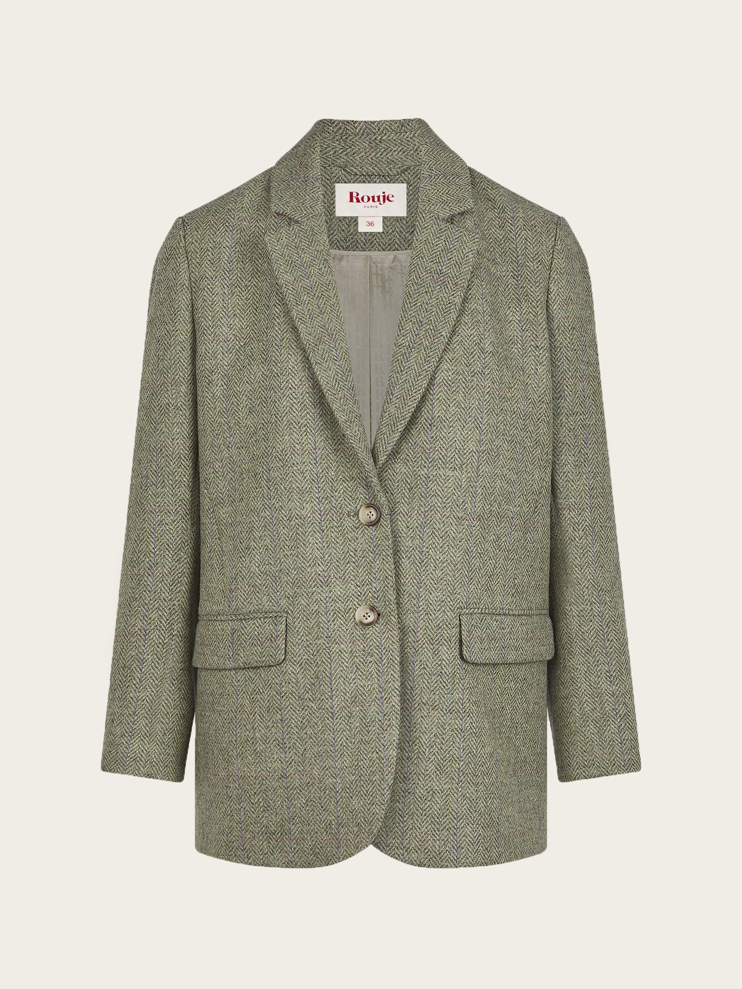 Veste JACQUES - Chevron Carreaux Menthe