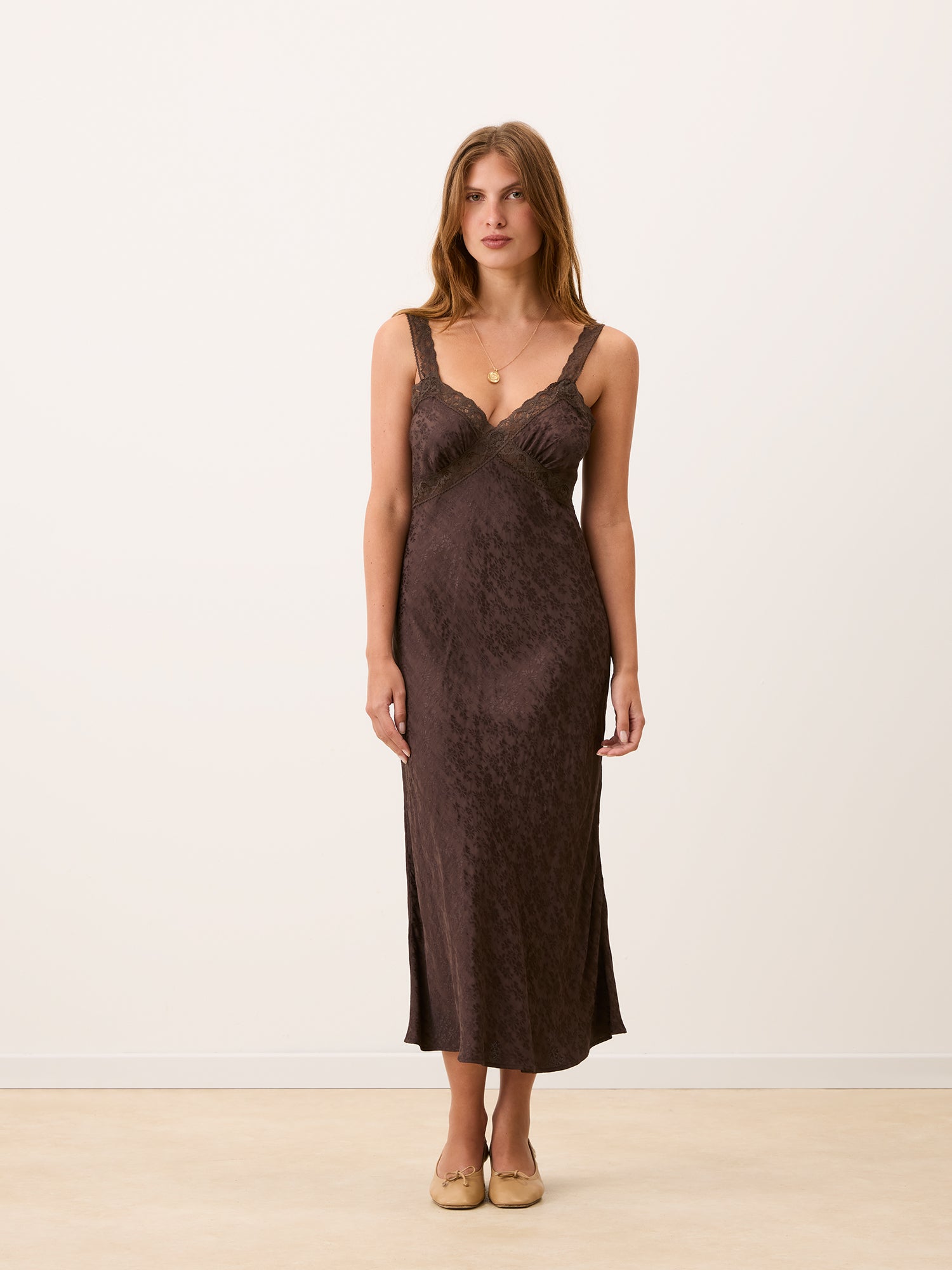 Robe JENNA - JACQUARDFLEURS  CAFE