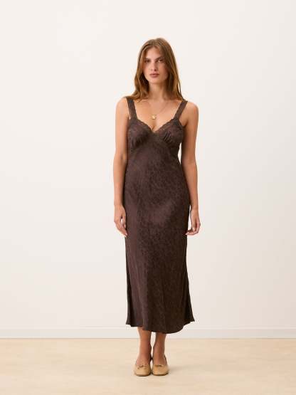 Robe JENNA - JACQUARDFLEURS  CAFE