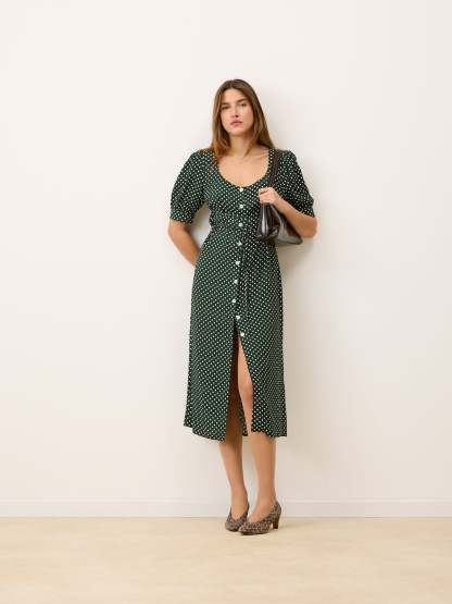 Robe JULIA - POIS VERT