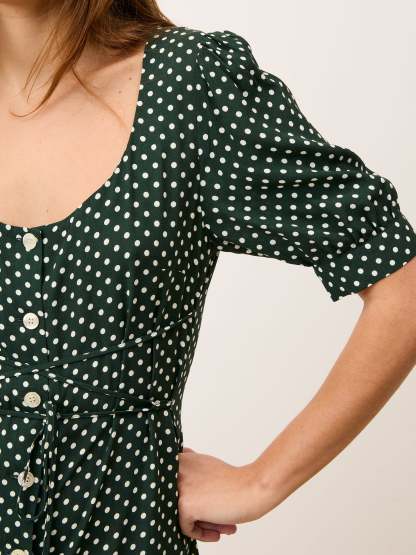 Robe JULIA - POIS VERT
