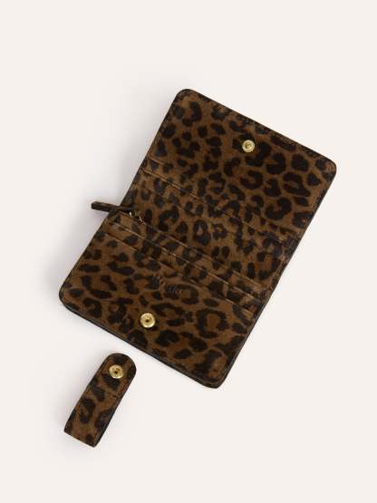 Portefeuille KIKI - Suede Léopard
