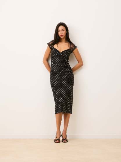 Robe LALY - Pois Carmen Noir