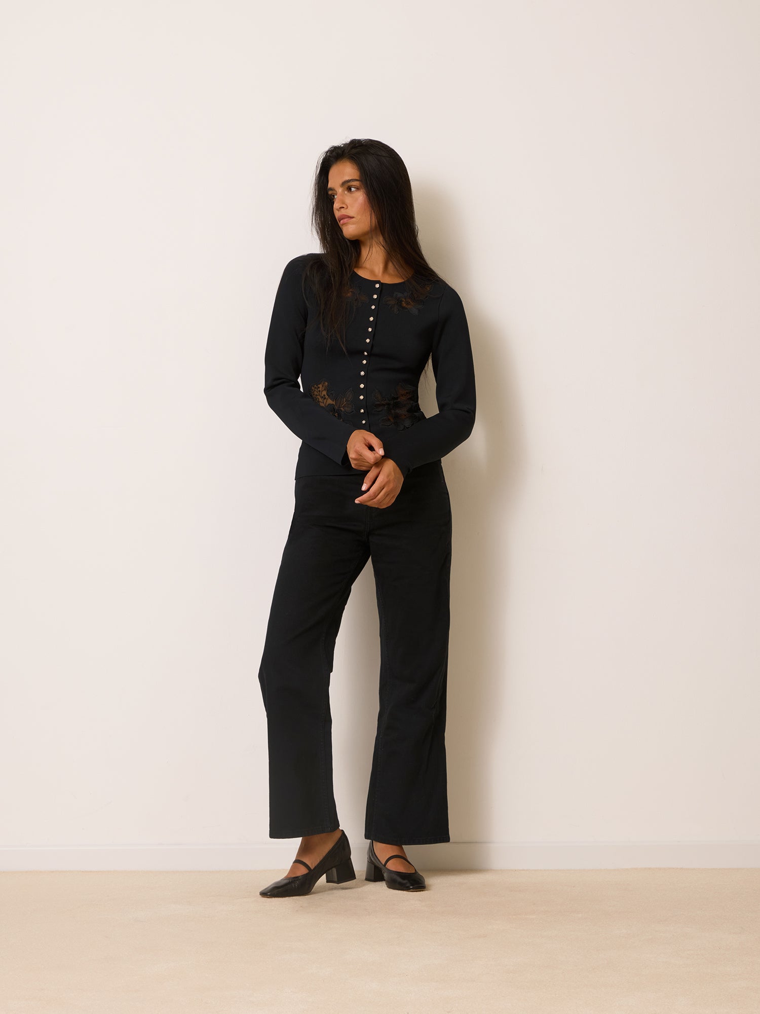 Cardigan LUCIENNE - BRODERIE  NOIR