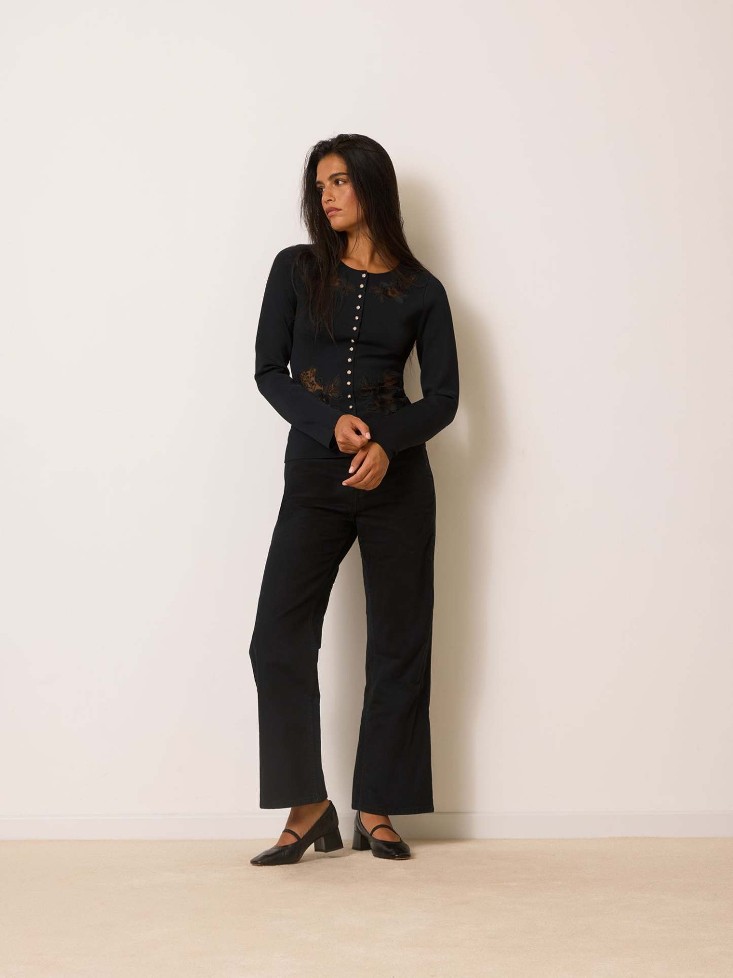 Cardigan LUCIENNE - BRODERIE  NOIR