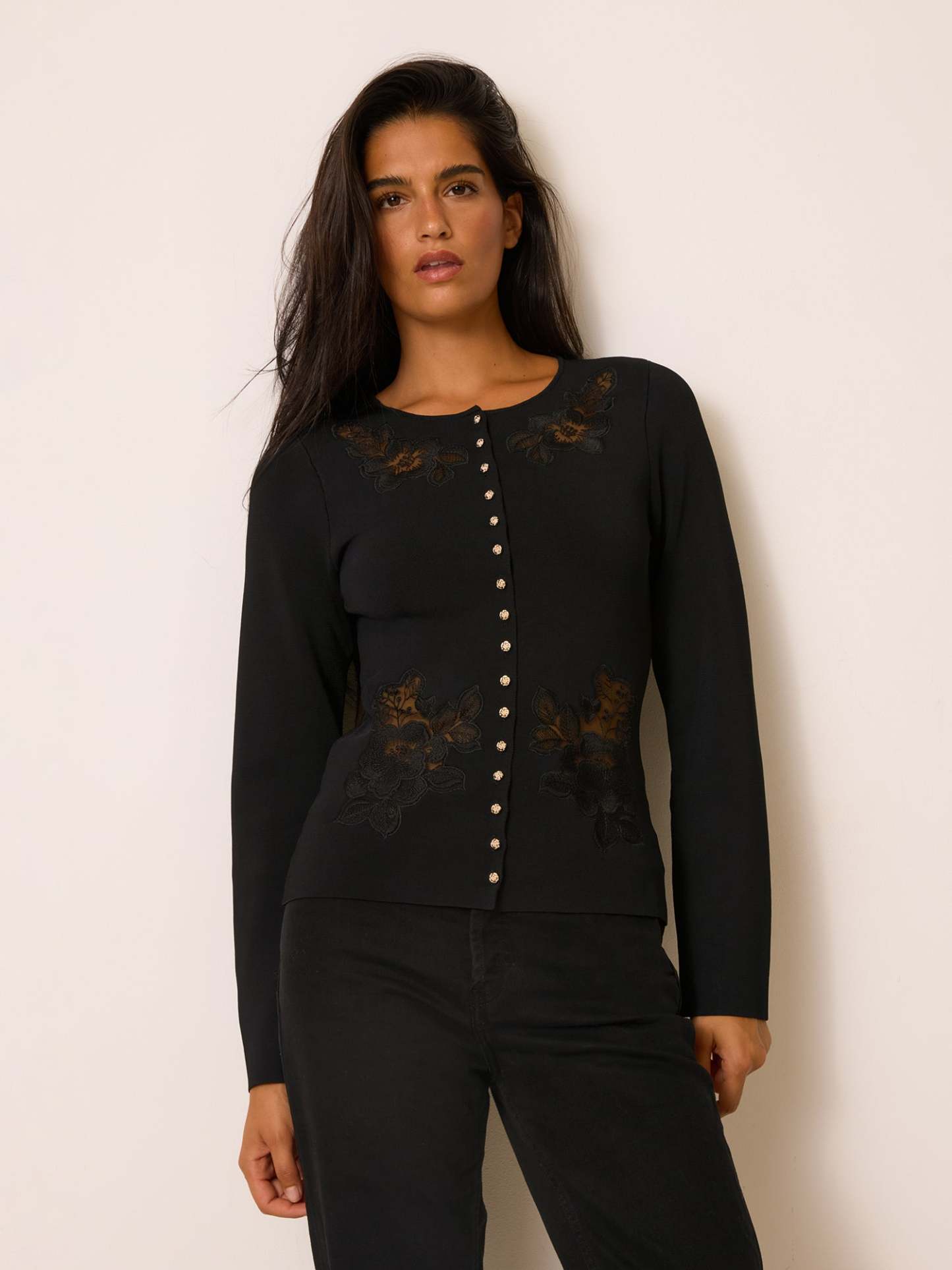 Cardigan LUCIENNE - BRODERIE  NOIR