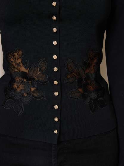 Cardigan LUCIENNE - BRODERIE  NOIR