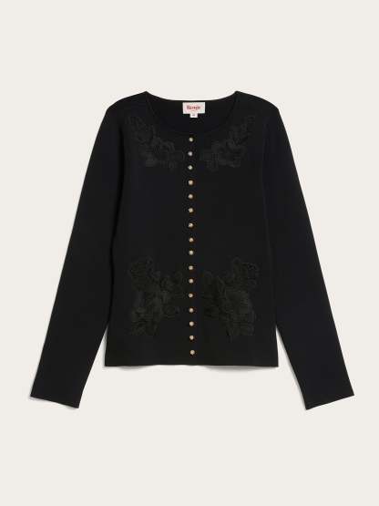 Cardigan LUCIENNE - BRODERIE  NOIR