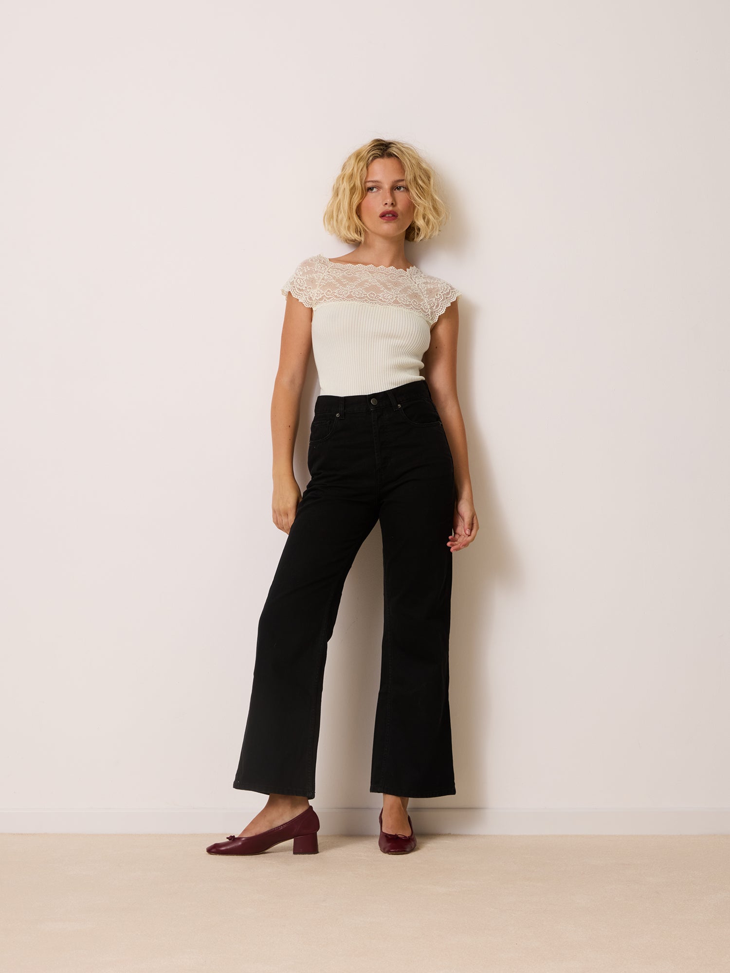Top MALLA - Uni Ecru