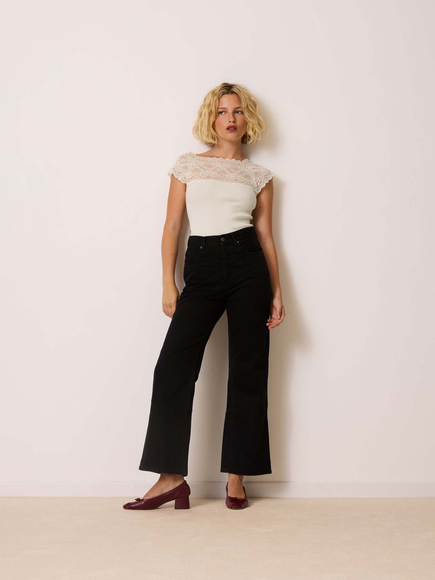 Top MALLA - Uni Ecru