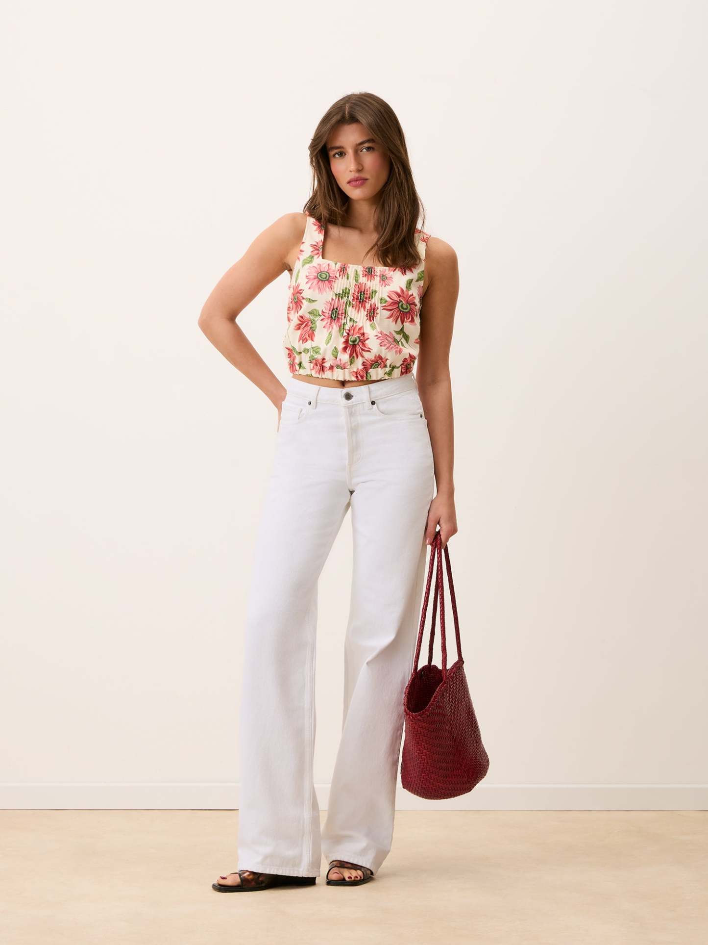 Top MINA - SUNFLOWER ECRU