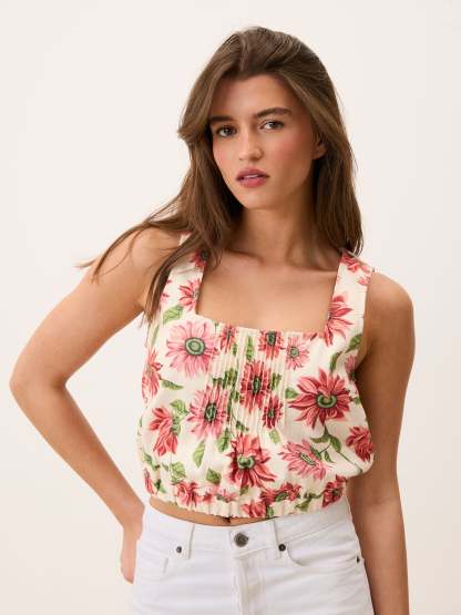 Top MINA - SUNFLOWER ECRU
