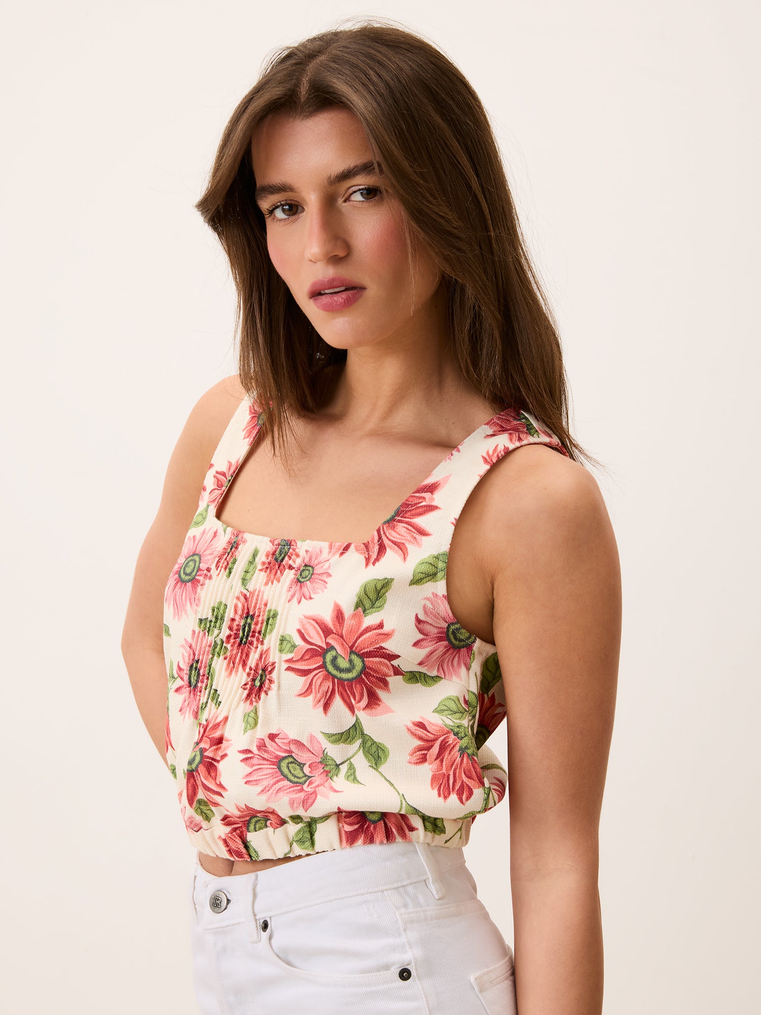 Top MINA - SUNFLOWER ECRU