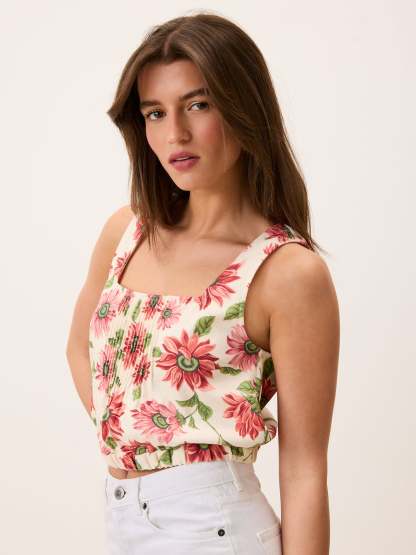 Top MINA - SUNFLOWER ECRU