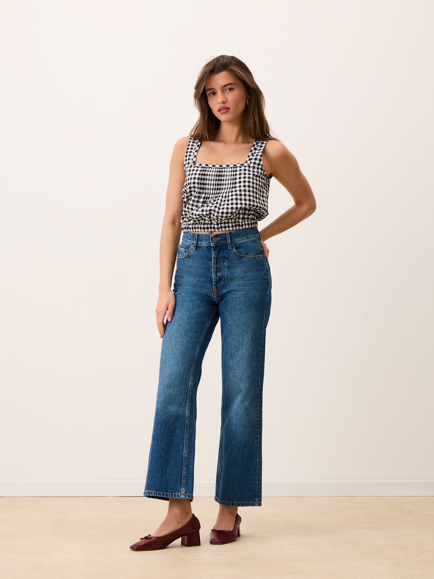 Top MINA - Vichy Noir